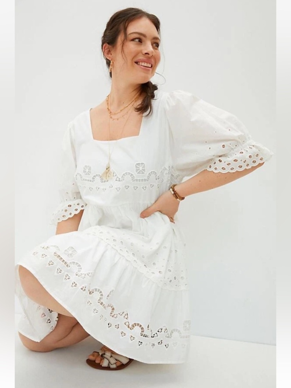 Anthropologie Audrina Eyelet Mini Dress Size M